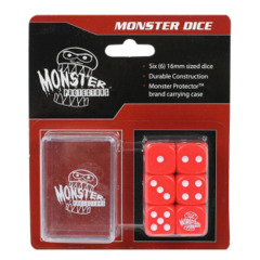 Monster Protectors 6-Piece Dice Set & Carrying Case - Red